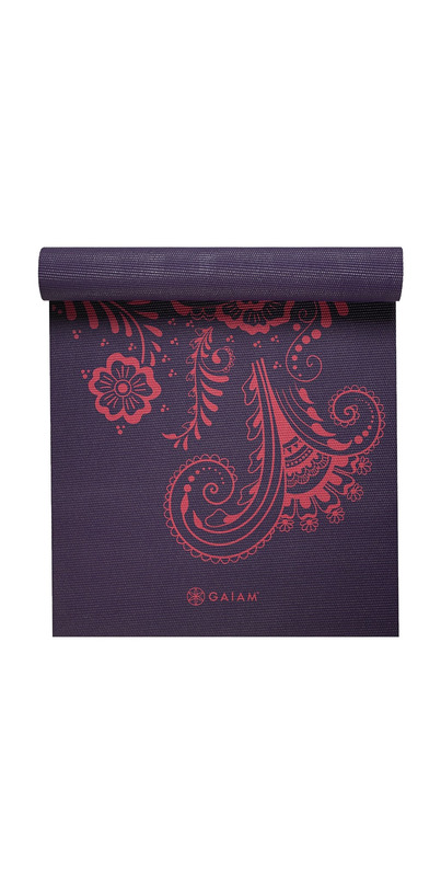 Gaiam 6mm Premium Yoga Mat Aubergine Swirl