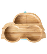 Eco Rascals Bamboo Car Shaped Suction Plate Blue