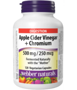 Webber Naturals Vinaigre de cidre de pomme + Chrome 500 mg/250 mcg