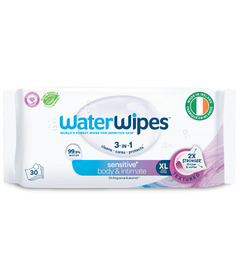 WaterWipes Sensitive+ Body & Intimate Wipes Unscented & Hypoallergenic