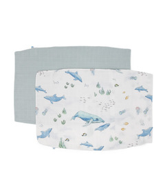 Little Unicorn Cotton Muslin Toddler Pillowcase Set Whales