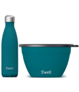 S'well Peacock Blue Bottle + Bowl Bundle