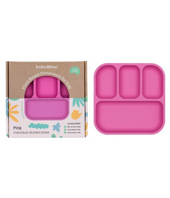 bobo&boo Plant-Based Divided Plate Pink