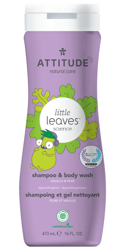 Baby Leaves bain moussant nettoyant naturel, 473 ml, nectar de poire –  Attitude : Bébé
