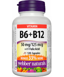 Webber Naturals Vitamines B6, B12 et acide folique format bonus