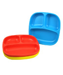 Re-Play Divided Plates Primary Red, Sky Blue and Yellow