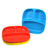 Re-Play Divided Plates Primary Red, Sky Blue and Yellow