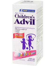 Advil Children's Suspension Dye-Free Bubble Gum