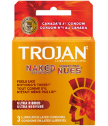 Condoms Naked Sensations ultra nervurés de Trojan – Condoms lubrifiés