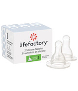 Lifefactory Silicone Nipples Stage 1 for 4oz and 9oz Glass Bottles