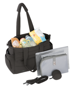 Babbleroo Puffer Tote Diaper Bag Black
