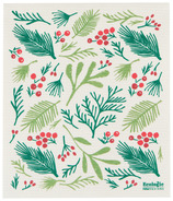 Now Designs serviette éponge suédoise écologique à motifs de branches et de baies d'hiver