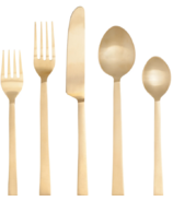 Danica Heirloom Matte Gold Edge Flatware Set