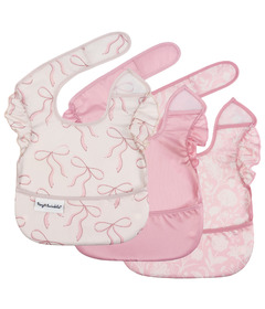 Tiny Twinkle Mess Proof Easy Bib Pack Toile Bows