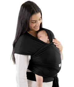 Comfy Cubs Cotton Baby Wrap Carrier Soft & Secure Fit Black