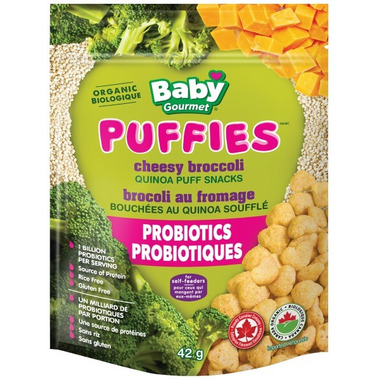 Baby Gourmet Puffies Probiotics Cheesy Broccolli Quinoa Puff Snacks Baby Gourmet Puffies Probiotics Cheesy Broccolli Quinoa Puff Snacks