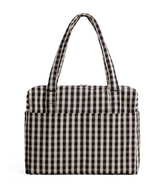 BAGGU Cloud Carry-On Black & Cream Gingham
