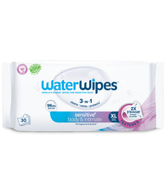 image of WaterWipes Sensitive+ Body & Intimate Wipes Unscented & Hypoallergenic with sku:272068
