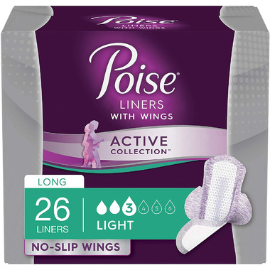 Buy Poise Active Collection Incontinence Liners with Wings Light