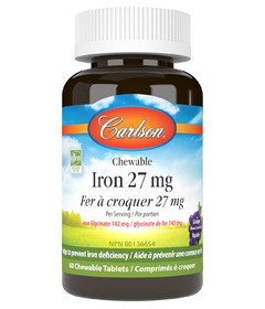 Carlson Chewable Iron 27mg Grape