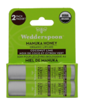 Wedderspoon Organic Manuka Lip Balm Coconut Lime Two Pack