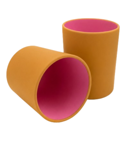 Milly Stone Silicone Two Toned Cup Set Soft Berry and Golden Honey