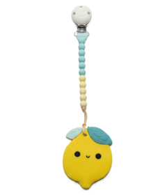 Loulou Lollipop Pacifier Clip Teether Set Lemon