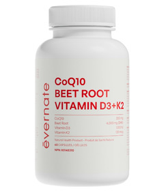 Evernate Heart Health CoQ10, Beetroot & Vitamin D3, K2