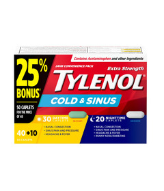 Tylenol Extra Strength Cold & Sinus Daytime/Nighttime Caplets Bonus Pack