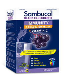 Sambucol Powdered Drink Black Elderberry Immunity Cold + Flu Relief