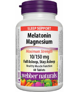 Webber Naturals Mélatonine Magnésium Maximun Strength 10/150 mg