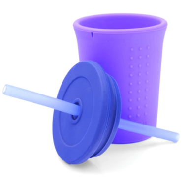 Silikids Silicone Straw Cup - 12oz - Blue