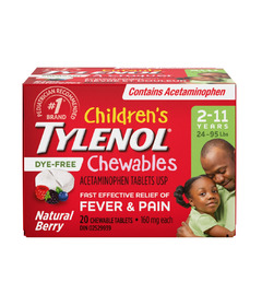 Tylenol Children's Dye Free Chewables Natural Berry Flavour