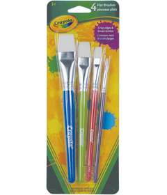 Crayola 4 Assorted Flat Paint Brushes