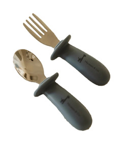 Micasso & Co Silicone and Metal Spoon and Fork Set Majestic Blue