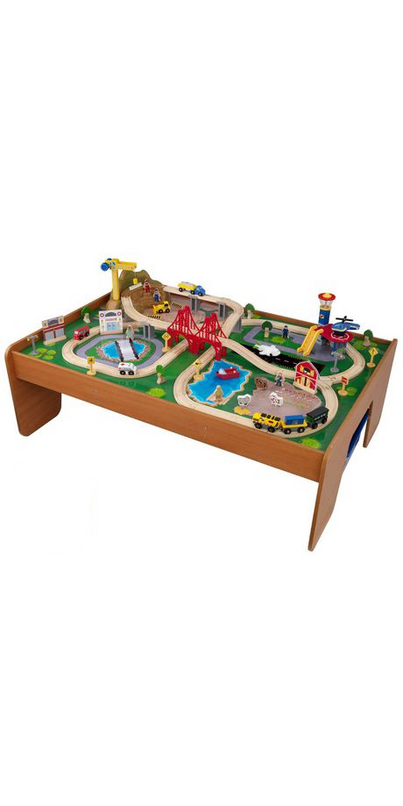 kidkraft ride around town train set & table with 100 accessories included