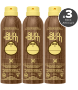 Sun Bum Hydratant Écran solaire Continu Spray SPF 30 Trio Bundle