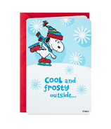 Hallmark Peanuts Christmas Card Snoopy Ice Skating
