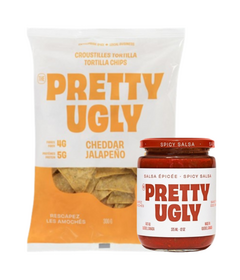 Pretty Ugly Salsa Spicy & Tortilla Chips Cheddar Jalapeno Bundle