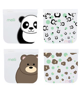 Melii Reusable Snack Bags With Zip Closure Panda and Bear