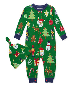Hatley Little Blue House Baby Coverall & Hat Papercut Christmas