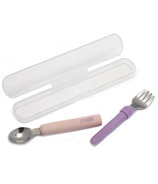 Melii Detachable Stainless Steel Spoon & Fork Pink & Purple 