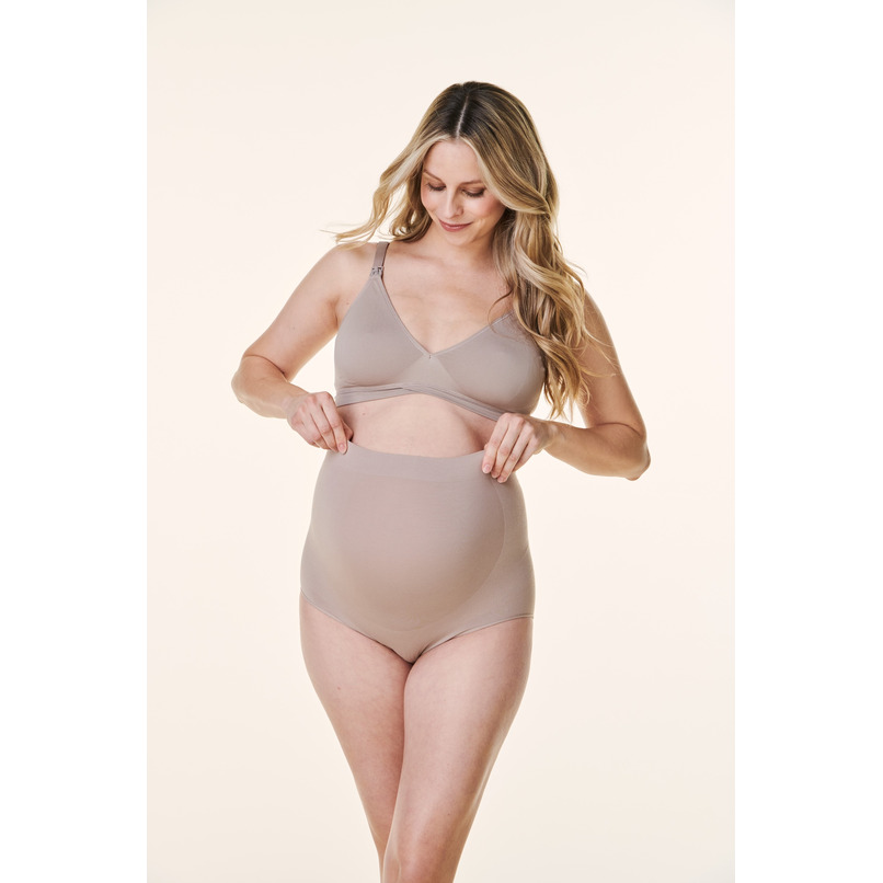 Vêtement Durable Oeko-Tex Culotte Maternité BRAVADO! - Mi-Haute Sans Couture - Nylon Recyclé Coton Bio - Taille XS à XXL Sous-vêtement Maternité écologique