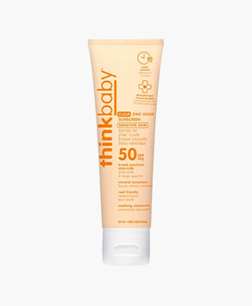 Spend $50 on think and receive a Free thinkbaby SPF 50 Clear Zinc Sunscreen for Sensitive Skin ($25 Value)