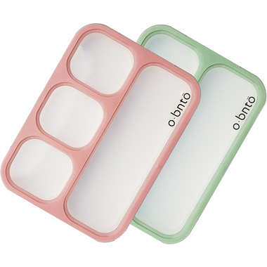 o bnto Bento Box 4 Compartment Moss Green and Pink Blush Value Pack o bnto Bento Box 4 Compartment Moss Green and Pink Blush Value Pack