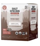 Salt Spring Coffee French Roast 100% Compostable Darkest Roast Coffee Pods