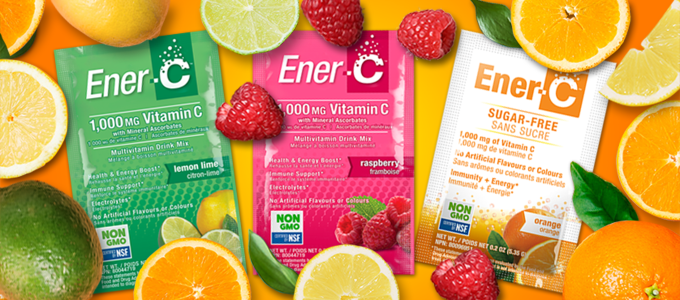 Ener-C products with orange slices