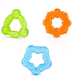 Nuby 3-Pack Koolsoother Water-Filled Teether - Green/Orange/Blue