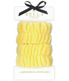 Bella Sleep + Spa Microfiber Spa Wristbands Yellow