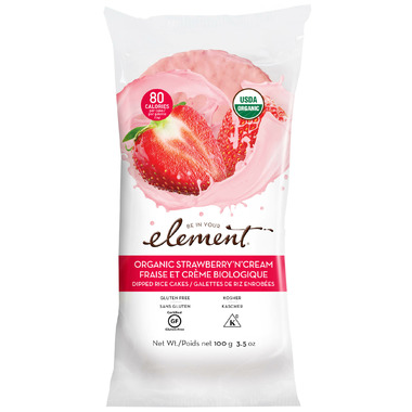 Element Snacks Organic Strawberries n\' Cream Dipped Rice Cakes Element Snacks Organic Strawberries n\' Cream Dipped Rice Cakes